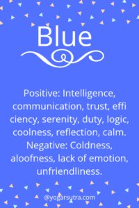 #Color Psychology. Blue- Positive: Intelligence, communication, trust, efficiency, serenity, duty, logic, coolness, reflection, calm. Negative: Coldness, aloofness, lack of emotion, unfriendliness.