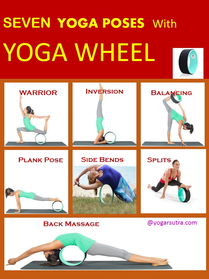 7 yoga poses you can do with yoga wheel: Yoga wheel is a fun to use prop. Learn here how to support your #yogaposes with #yogawheel