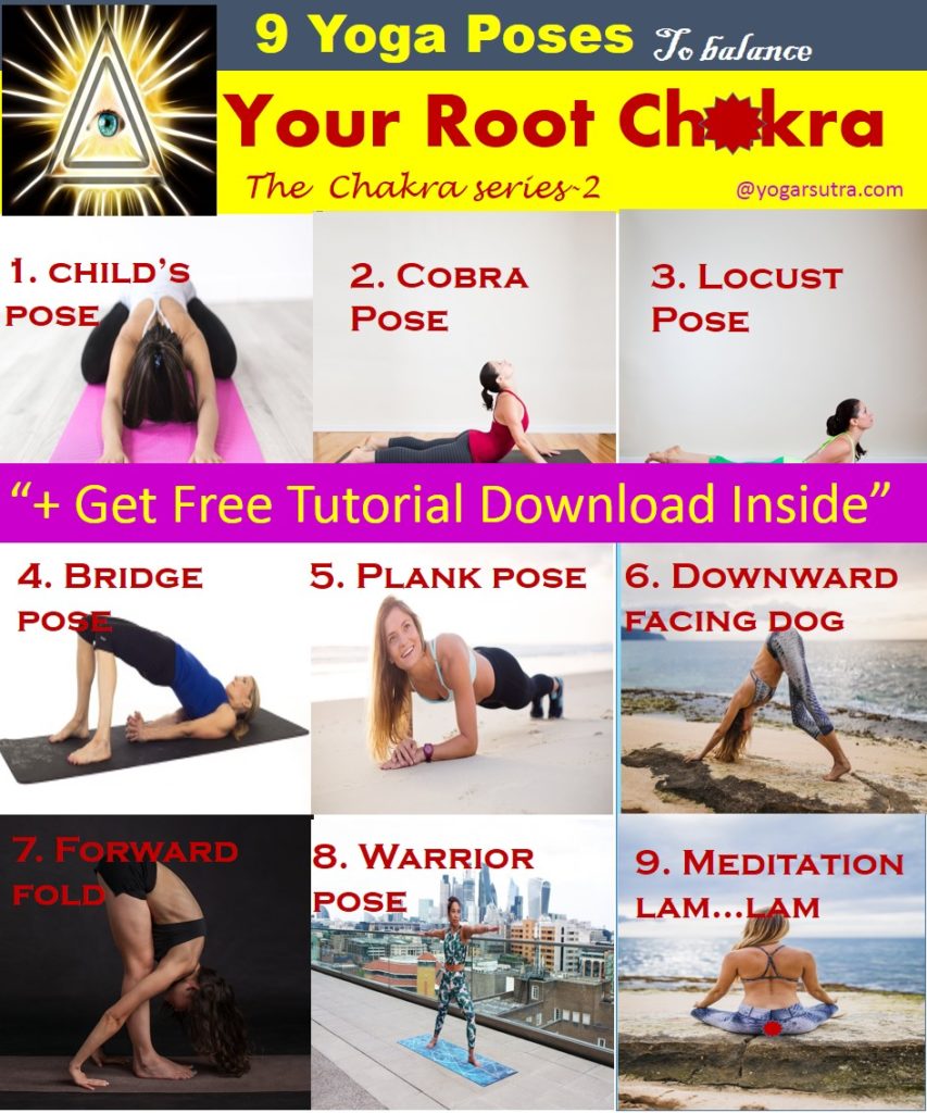 9 Yoga Poses To Balance Your Root Chakra aka Muladhara. #Chakra #yogaposes #Muladhara #Rootchakra #BijaManta #Meditation