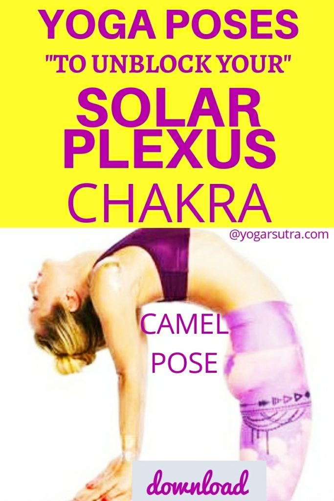 Yoga poses to unblock your Solar Plexus Chakra. #Manipura #Solar Plexus Chakra #Camel Pose