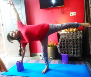 Half Moon Pose on Yoga Blocks